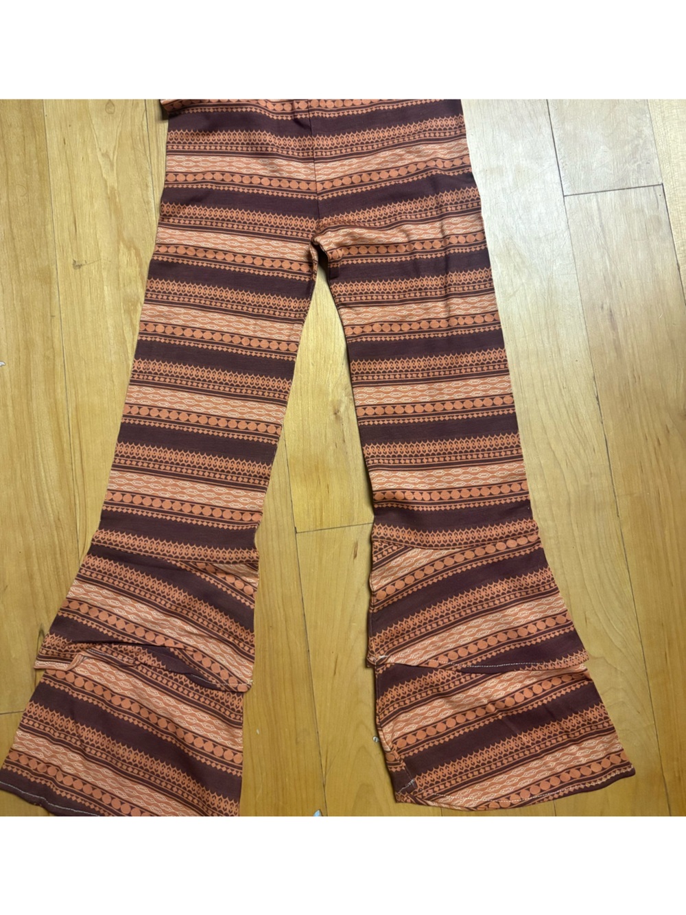 kate quinn Rust and Cream Striped Bell Pants 5 nwt